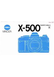 Minolta X 500 manual. Camera Instructions.